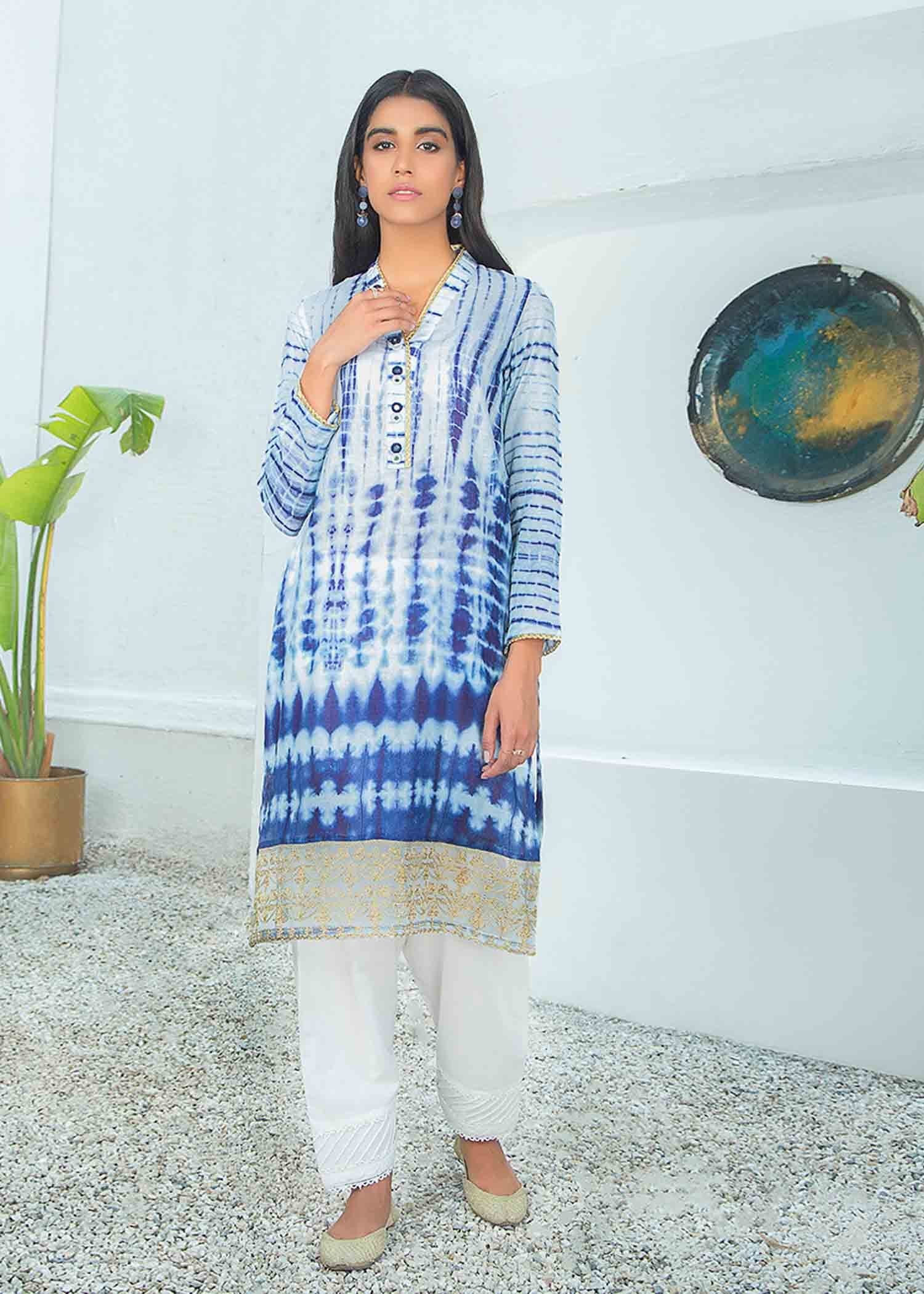 SPLASH TEAL - EMBELLISHED SHIRT