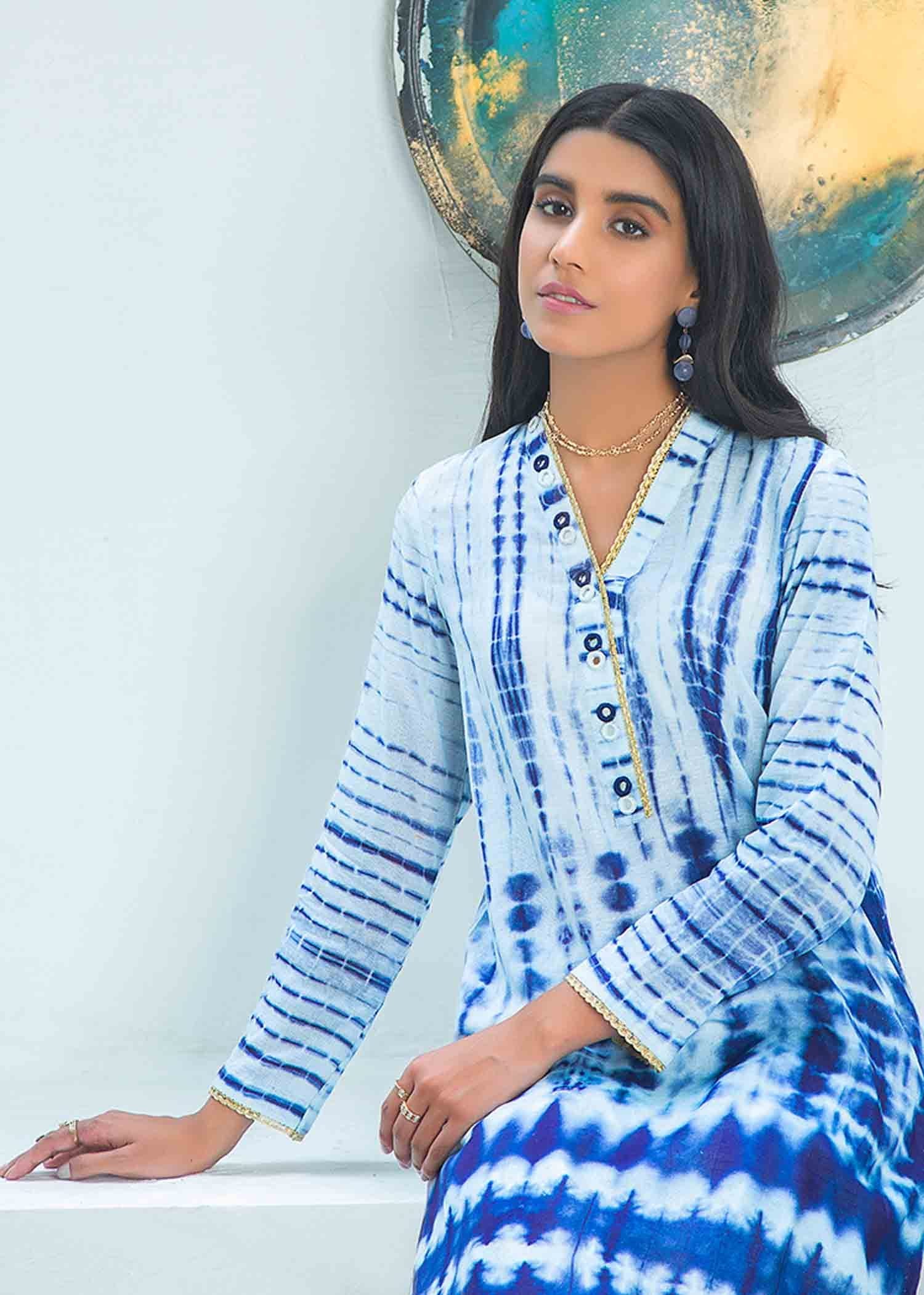 SPLASH TEAL - EMBELLISHED SHIRT